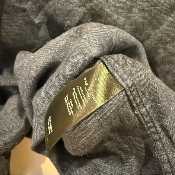 Rag & Bone Linen Levine Shirt Fit 2– Dark Blue, Men’s Small, Excellent Condition - Picture 4 of 4